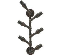 Porte-bouteilles mural Manhattan 6 places 27x15x55 cm noir cuivre Mauro Ferretti