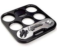 Porte-Bouteilles Pliable Acier Inoxydable, Pour 6 Bouteilles, Avec Tire-Bouchon, Décapsuleur et Bouchon