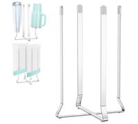 Porte-bouteilles, porte-bouteilles de cuisine, égouttoir pliable pour bouteilles, porte-biberons en acier inoxydable, porte-bouteilles, égouttoir, pour sacs en plastique, bouteilles (1, argent)
