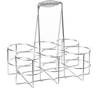 Porte-bouteilles pour 6 bouteilles, métal chromé, boucle, 31 x 31 x 21 cm, couleur argent – Kela – Porte-bouteilles/organiseur pour bouteilles d'eau pratique et élégant
