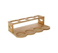 Porte-bouteilles pour bouteilles d'huile de cuisine | Organisateur de porte d'huile d'olive à 2 niveaux pour meuble, porte-gobelet pour bouteille de vinaigre en bois, étagère debout pour ba