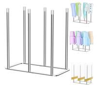 Porte-bouteilles, support pour bouteilles, porte-bouteilles de cuisine, porte-biberons, porte-bouteilles réutilisable pour sacs en plastique, bouteilles et gobelets (argenté, grand format)