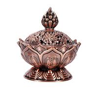 Porte-br?Leur d'encens Lotus Bouddha, br?Leur en Alliage Vintage de r¨¦tro¨¦Clair fum¨¦ br?Leur de br?Leur de Carton Conique, d¨¦coration de Maison de la Maison de Bureau(Rouge Ancien), Br?Leur d'enc