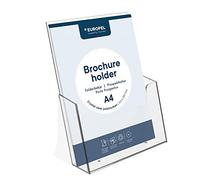 Porte-Brochures A4 de Bureau, Polystyrène Transparent, Capacité 35mm | 290x223x97mm, 350g, Usage Intérieur, Pour Dépliants Menus Catalogues, Bureaux Hôtels Restaurants Salons Cafés Conférences