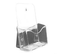 Porte-brochures en acrylique transparent de 10,2 x 22,9 cm, avec dos incliné, organiseur de littérature de bureau, menus, brochures, panneau de comptoir transparent