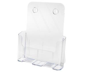 Porte-brochures, incliné, A4 portrait, transparent