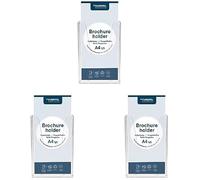 Porte-brochures mural - EUROPEL - 1/3 A4 - Plastique robuste - Lot de 3 - Design clair