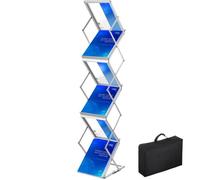 Porte-brochures pliable - VEVOR - TE-13Z - 6 compartiments - Aluminium - Support A4 (26 x 36 cm)