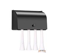 Porte-Brosse à Dents, Acier Inoxydable 304 Auto-adhésif Mural Anti-poussière Support pour Organisateur de Rangement pour Brosse à Dents(Noir, 4 Emplacements)