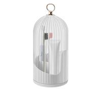Porte-brosse à dents caché - ABS 24,5 x 10 cm | Porte-brosse à dents avec couvercle coulissant et étagère de rangement rotative pour salle de bain avec 3 compartiments | Ensemble de pinceaux de beauté