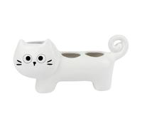 Porte-brosse à dents en céramique, support de rangement de salle de bain en | Le porte-brosses à dents en céramique orné d'un chat noir permet d'organiser les articles de toilette ; il garde les brosses