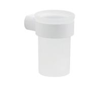 PORTE-BROSSE À DENTS EN VERRE/LAITON CHROMÉ BLANC MAT - FIXATION PAR VIS INCLUSE GIACINTO