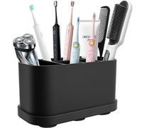 Porte-Brosse à Dents et Dentifrice Étagère de Rangement en Silicone avec Ventouse Compatible, Support Brosse a Dent Electrique 5 Compartiments avec Base à Ventouses Organiseur de Salle de Bain