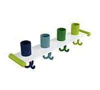 porte-brosse à dents Hewi 800.03.40274 avec crochet triple, 4 emplacements, vert pomme
