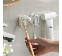 Porte-brosse à dents mural de couleur aléatoire, design simple anti-poussière avec couvercle à fermeture automatique, sans perçage requis. Décoration de salle de bain, décoration d'automne, retour à l