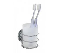 Wenko Gobelet pour brosses à dents Turbo-Loc – rond acier – blanc 18779100