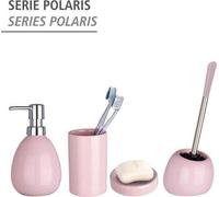 Porte-brosse de toilettes en céramique, rose pastel, Ø 8 cm, salle de bains