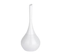 Porte-brosse WC fermé - WENKO - Flakon - Céramique et plastique - Blanc - Brosse remplaçable Ø6,5 cm