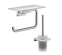 Porte-brosse WC HANSGROHE Addstoris + Porte-papier WC avec tablette chromé
