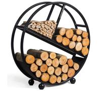 Range-Bûches Rond Diego En Acier Noir Ø 80 Cm--