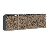 Porte-bûches - Anthracite - Acier galvanisé - 300x45x100 cm - Rangement extérieur - Mixte