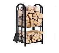 Porte Bûches avec Accessoires Sannover pour cheminée ou poêle à bois