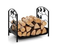 CostwayPorte-Bûches en Fer Forgé Range Bûche pour Intérieur&Extérieur Pieds Surélevés Capacité de poids de 50 kg 48 x 34 x 41cm