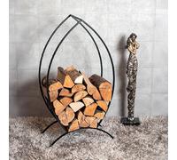 HAKU Support pour Bois de cheminée Noir, métal - Dim.: L 47 cm x H 80 cm x P 20 cm, Style: Modern