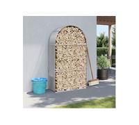 vidaXL Porte-bûches Support à bois de chauffage Acier galvanisé Gris clair 120x45x210 cm