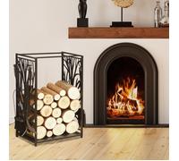 Porte-bûches range bûches étagère à bois de cheminée serviteur de cheminée arbre multi-accessoires dim.