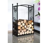 Porte Bûches Rectangulaire En Acier Noir "Cherry" 90x60x25 Cm