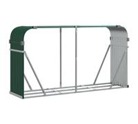Porte-bûches vert 180x45x100 cm acier galvanisé