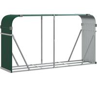 Porte-bûches vert 234x45x100 cm acier galvanisé