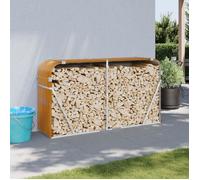 vidaXL Porte-bûches Support à bois de chauffage 180x45x100 cm aspect bois acier galvanisé extérieur