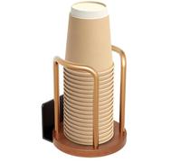 Porte-Café Support de vaisselle métallique robuste avec une base en bois | Présentoir à en Pour bureau, comptoir de bar, table de fête, magasin de boissons, café
