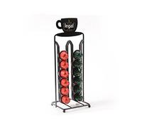 Porte-capsule pour Caffe Acier Noir Organisateur Distributeur Caffe Stand 12 x 12 x 34 H cm