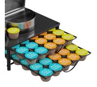 Porte Capsule pour Dolce Gusto, Tiroir de Rangement 60 Capsules, Support Dosettes 2 Niveaux en Métal, Range Capsules avec Pieds Antidérapants pour Petit Espace de Comptoir