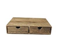 Porte Capsules à Café, Boîte de Rangement à Deux Tiroirs, Support pour Cafetière, Organisateur de Dosettes en Bois Robuste, Accessoire de Cuisine pour Sachet de Thé, Café et Sucre, Brun Foncé