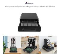 Porte-capsules de café - QUIIENCLEE - Support de Tiroir de Rangement en Fer - 36 Pcs - Noir