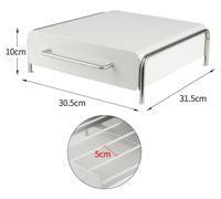Porte-capsules de café - Tiroir pour plan de travail - Pour 36 capsules - 31 x 32 x 10 cm - Métal - Blanc
