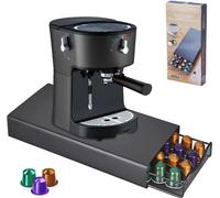 Porte-capsules Nespresso noir pouvant contenir 40 capsules, antidérapant, avec un socle en maille et des ventilateurs en maille rabattables