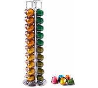 Porte-capsules Nespresso, support de rangement et de présentation rotatif à 360 degrés - peut contenir 40 capsules.
