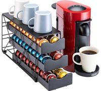 Porte-capsules Nespresso Vertuo Pod - Tiroir 3 niveaux - 60 capsules
