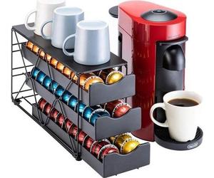 Porte-capsules Nespresso Vertuo Pod - Tiroir 3 niveaux - 60 capsules