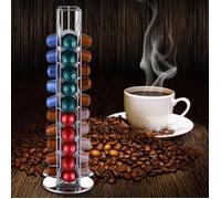 Porte Capsules pour 40 Nespresso Original Dosettes, Rangement Capsule Rotatif Compatible avec Nespresso, Distributeur Capsules Café