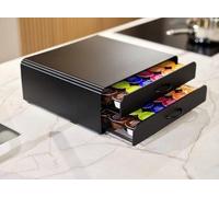Porte-capsules pour 72 capsules, tiroir standard pour capsules avec espace de rangement, compartiment de rangement pour capsules de café, distributeur de capsules, station à café, noir