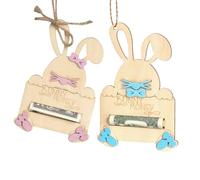 Porte-Carte Enfant,en Forme de Lapin en Bois Massif | Porte-Argent de Pâques - pour garçons Filles Adolescents Chambre Salon école crèche