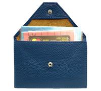Porte carte grise format enveloppe pour papier voiture, moto, permis conduire, en cuir, homme / femme - LOLUNA® - Bleu canard