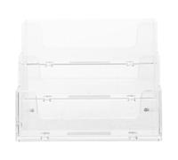 Porte-cartes de Table Transparent Ps à Trois Niveaux pour Cartes de Visite | Design Moderne et Compact, Grosse Capacité, Usage Bureau ou Salon Professionnel, Finition Rigide et Soignée