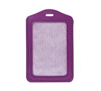 Porte-cartes de visite en cuir avec fenêtre pour carte d'identité, badge, portefeuille, porte-clés